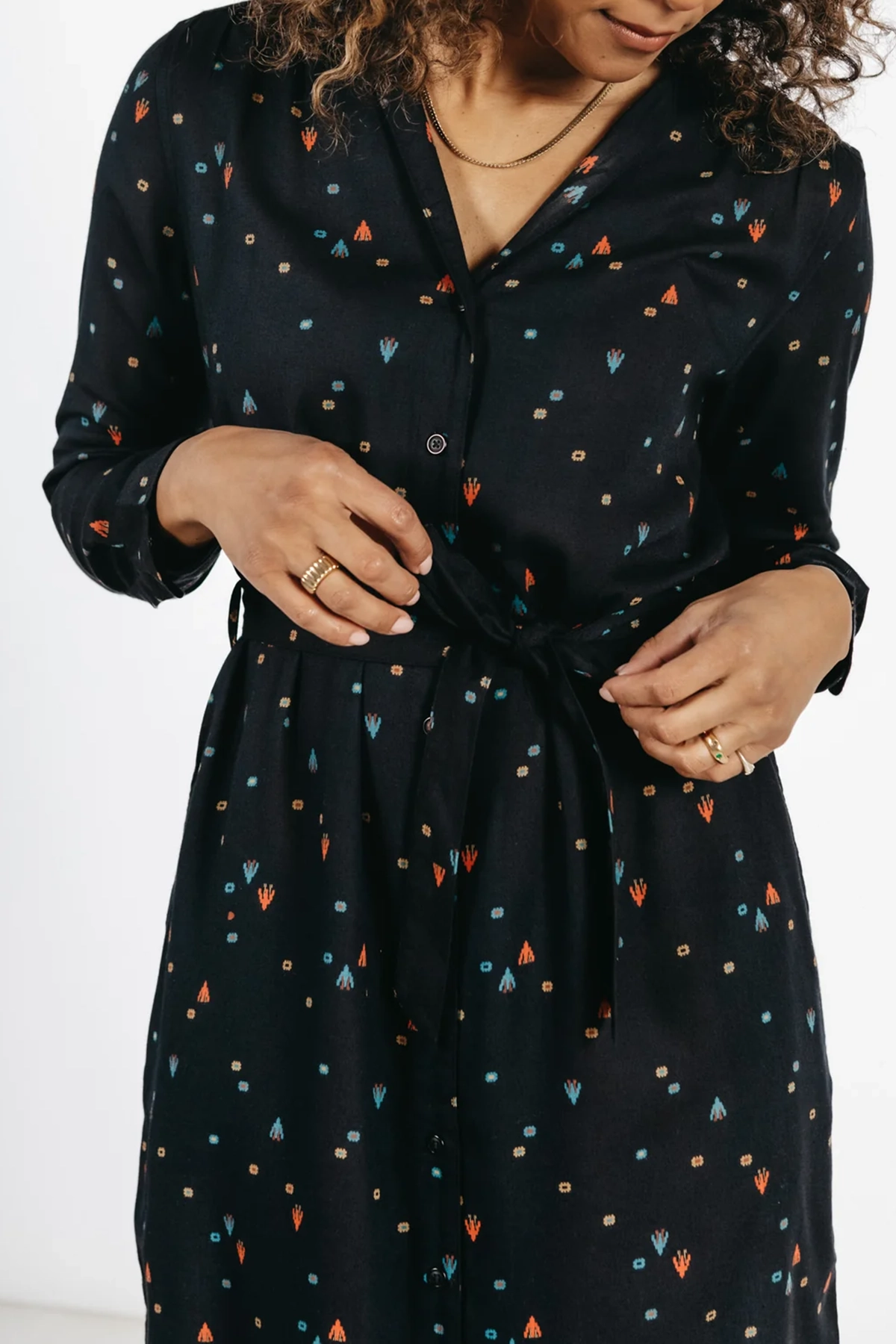 The Emery Shirt V-neck Dress