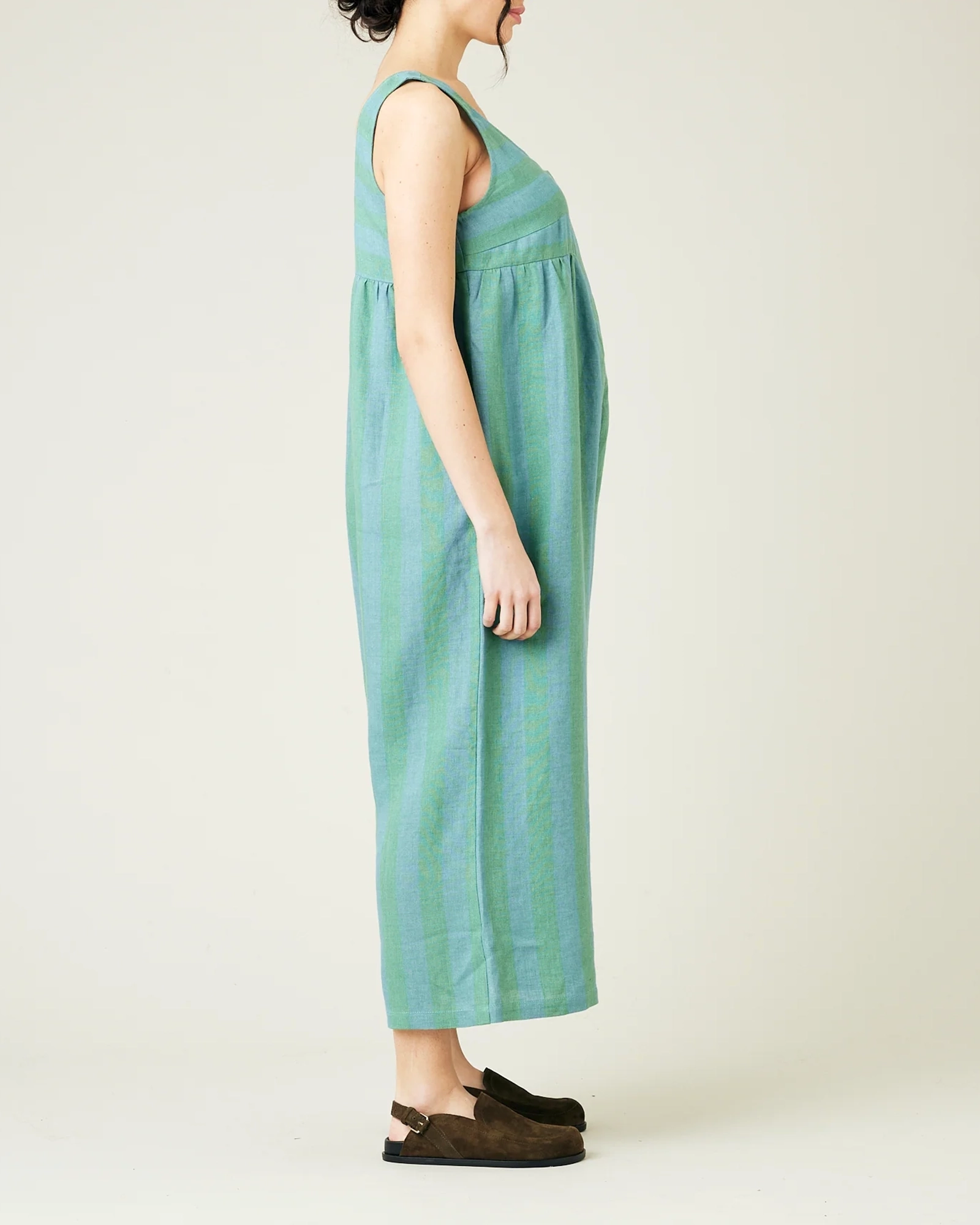 OCEAN STRIPE LINEN JUMPSUIT