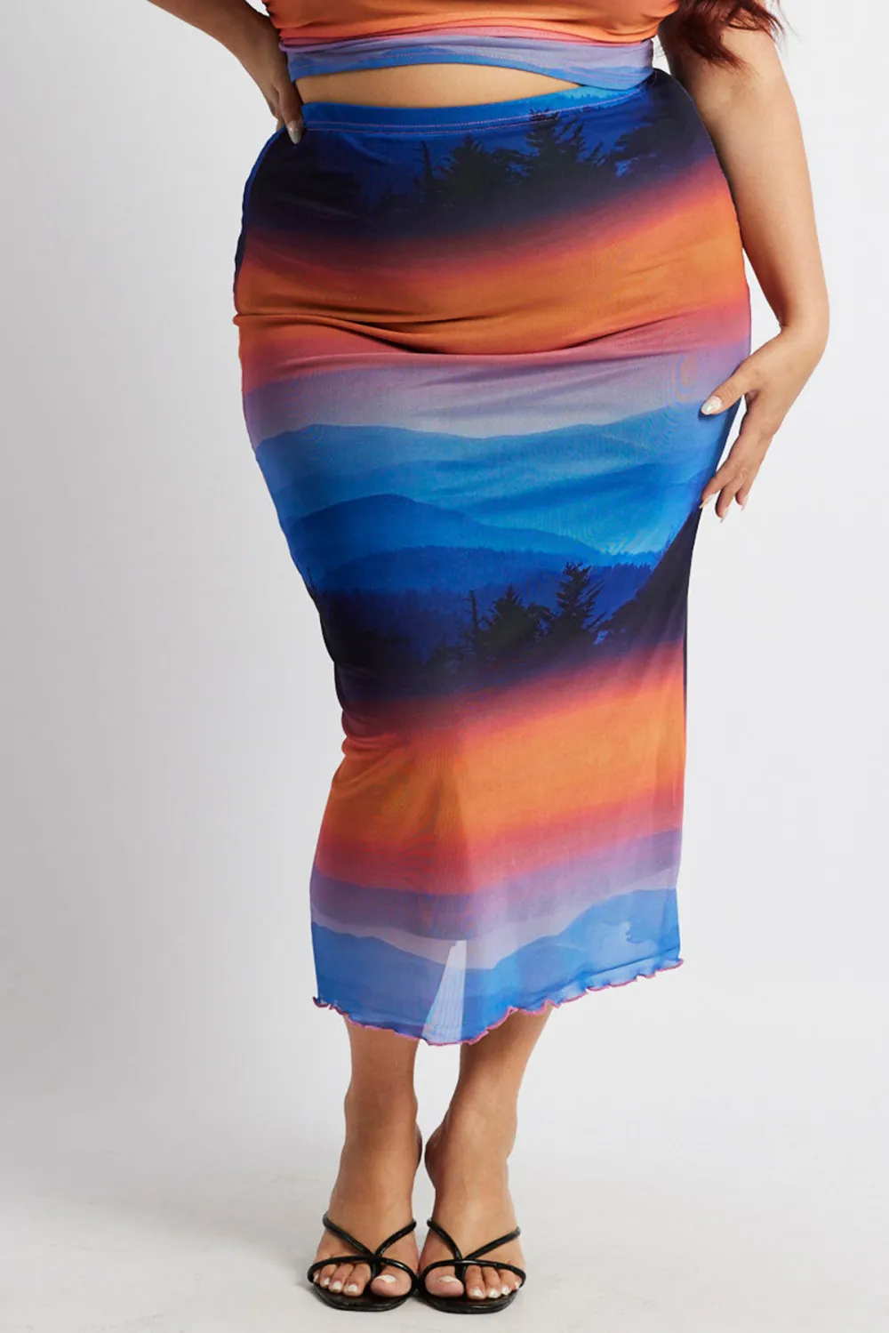 Multi abstract mesh connected landscape skirt