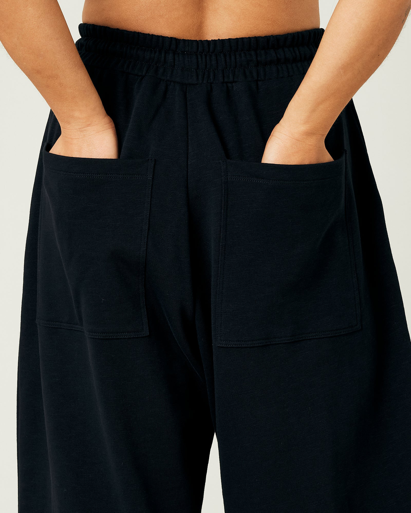 BLACK JERSEY TROUSERS