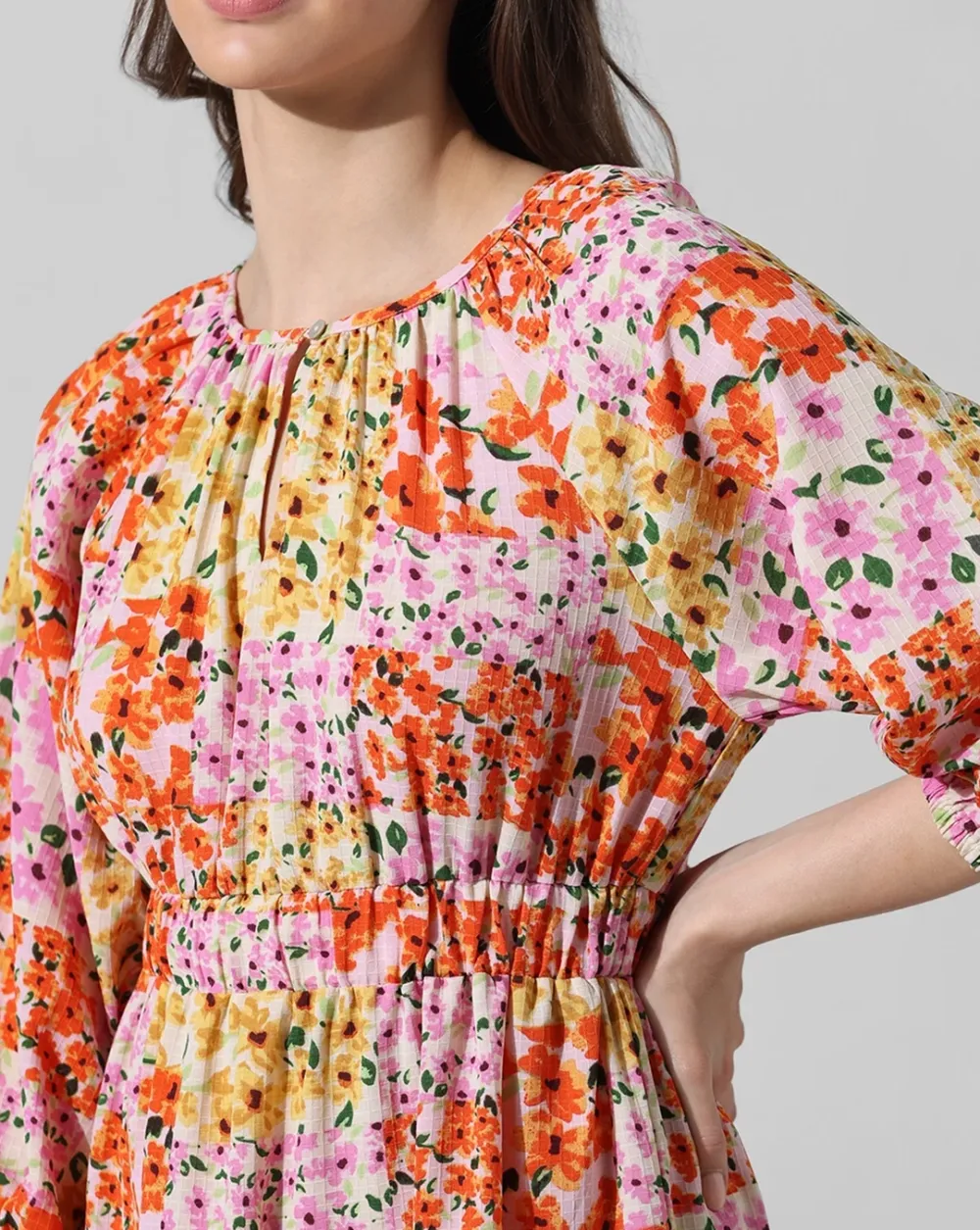 Multi-Colour Floral Mini Dress