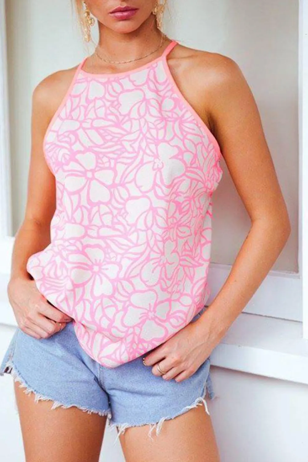 Julia Claire Print Top (Pink Print)