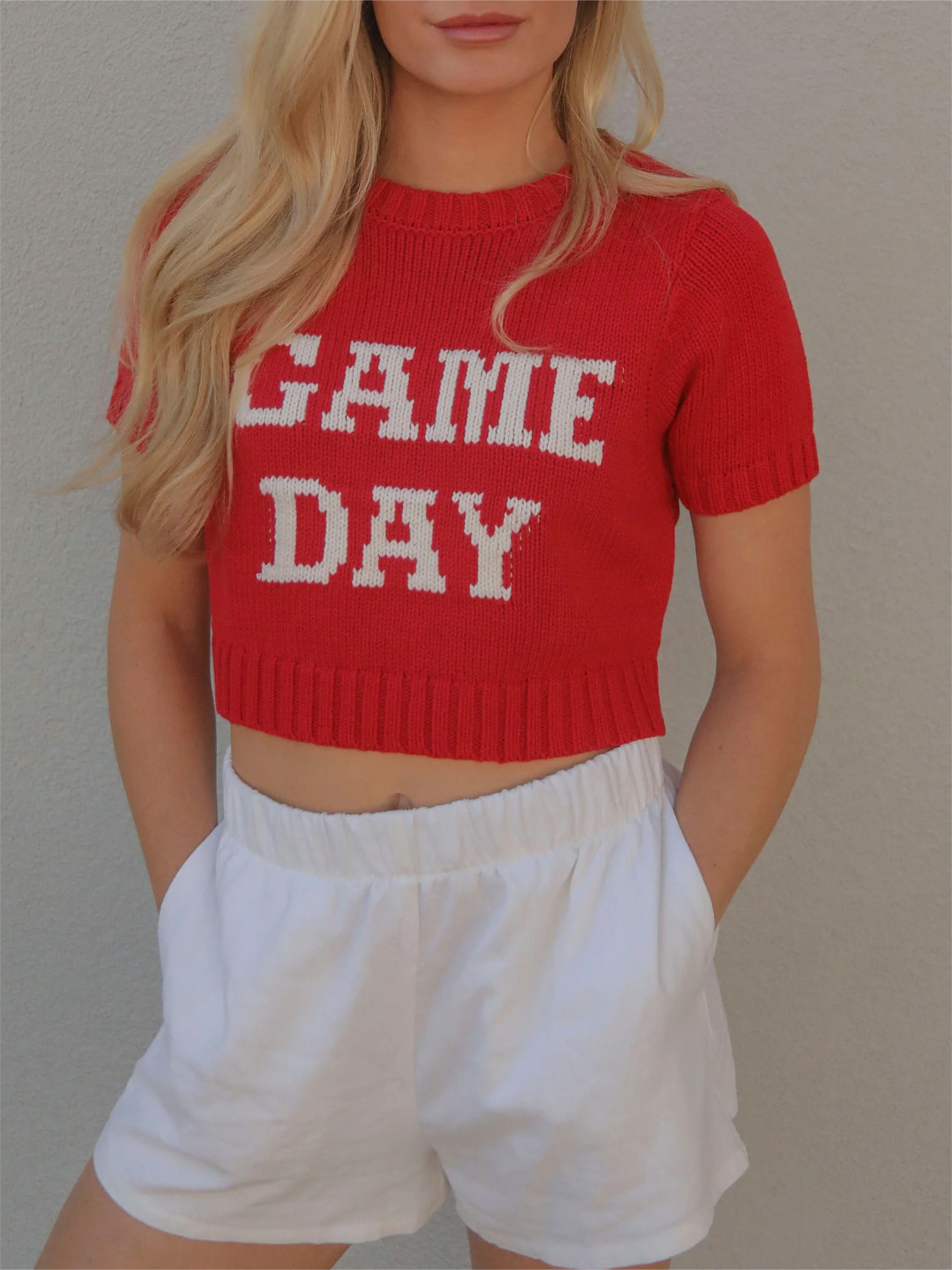 Game Day Cropped Sweater Top