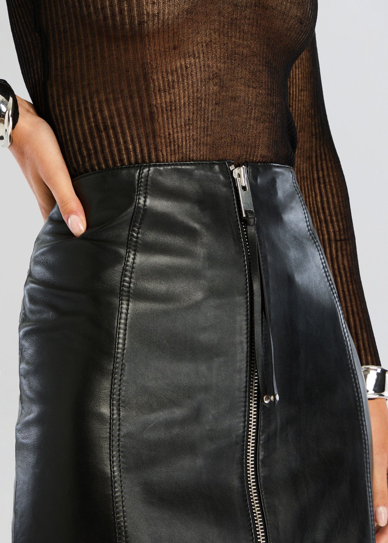 Adrienne Leather Skirt