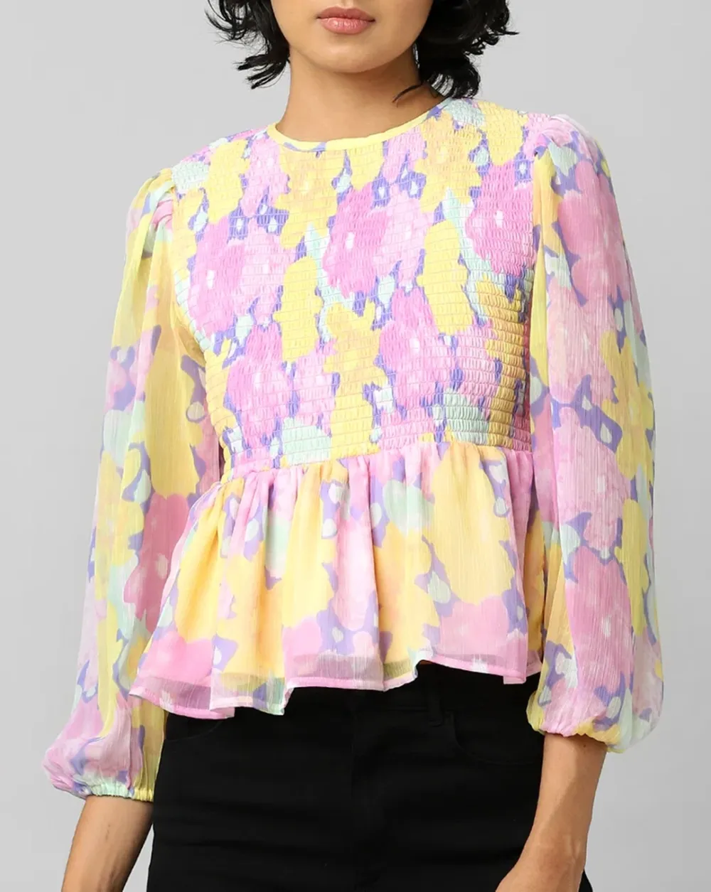 Multi-Colour Floral Print Top