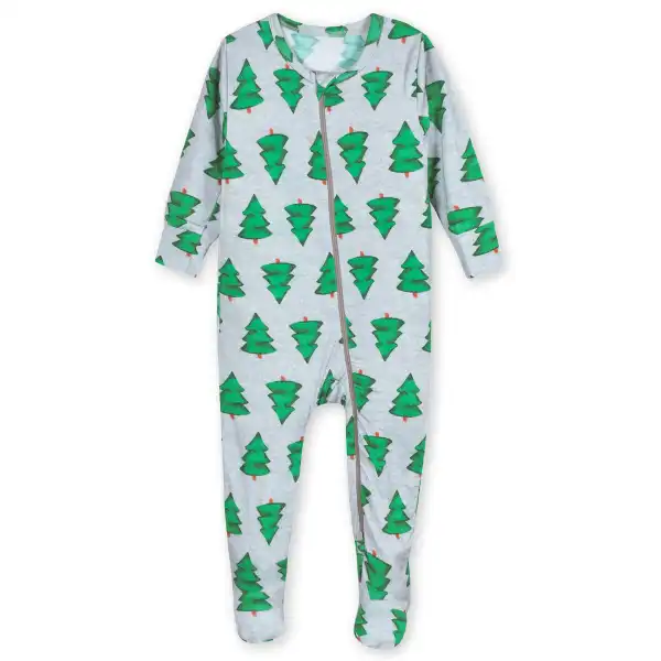 Baby Spruce Buttery Soft Viscose Made from Eucalyptus Snug Fit Footed Holiday Pajamas