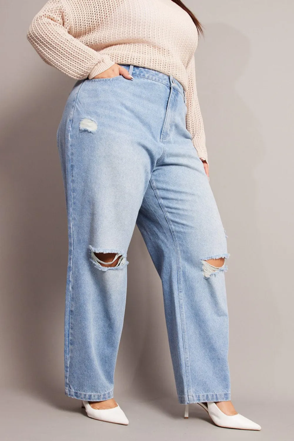 Denim Baggy Jeans High Rise