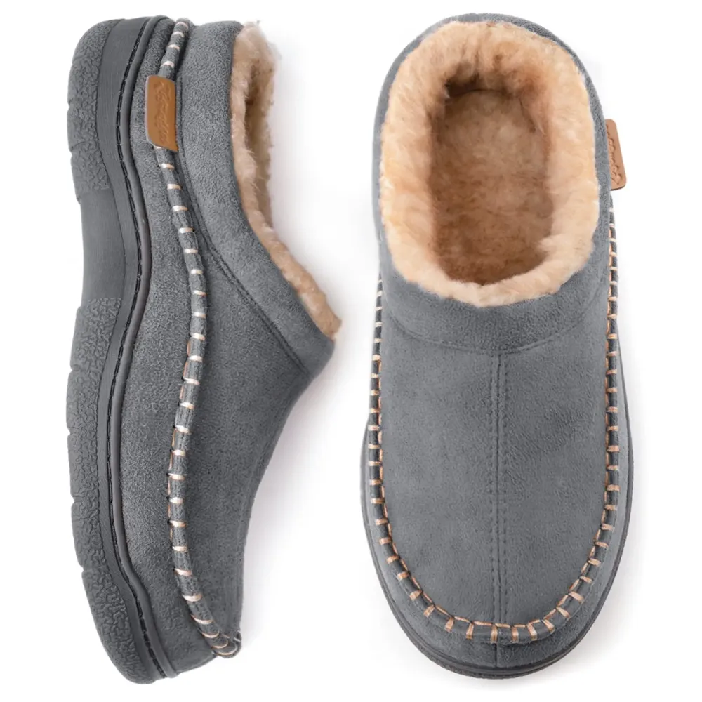 🔥🚀 Hot Sale! Limited Stock! 🌟👟💥Men's Daily Non-Slip Warm Plush Wide Toe Slip-On Loafers Slippers