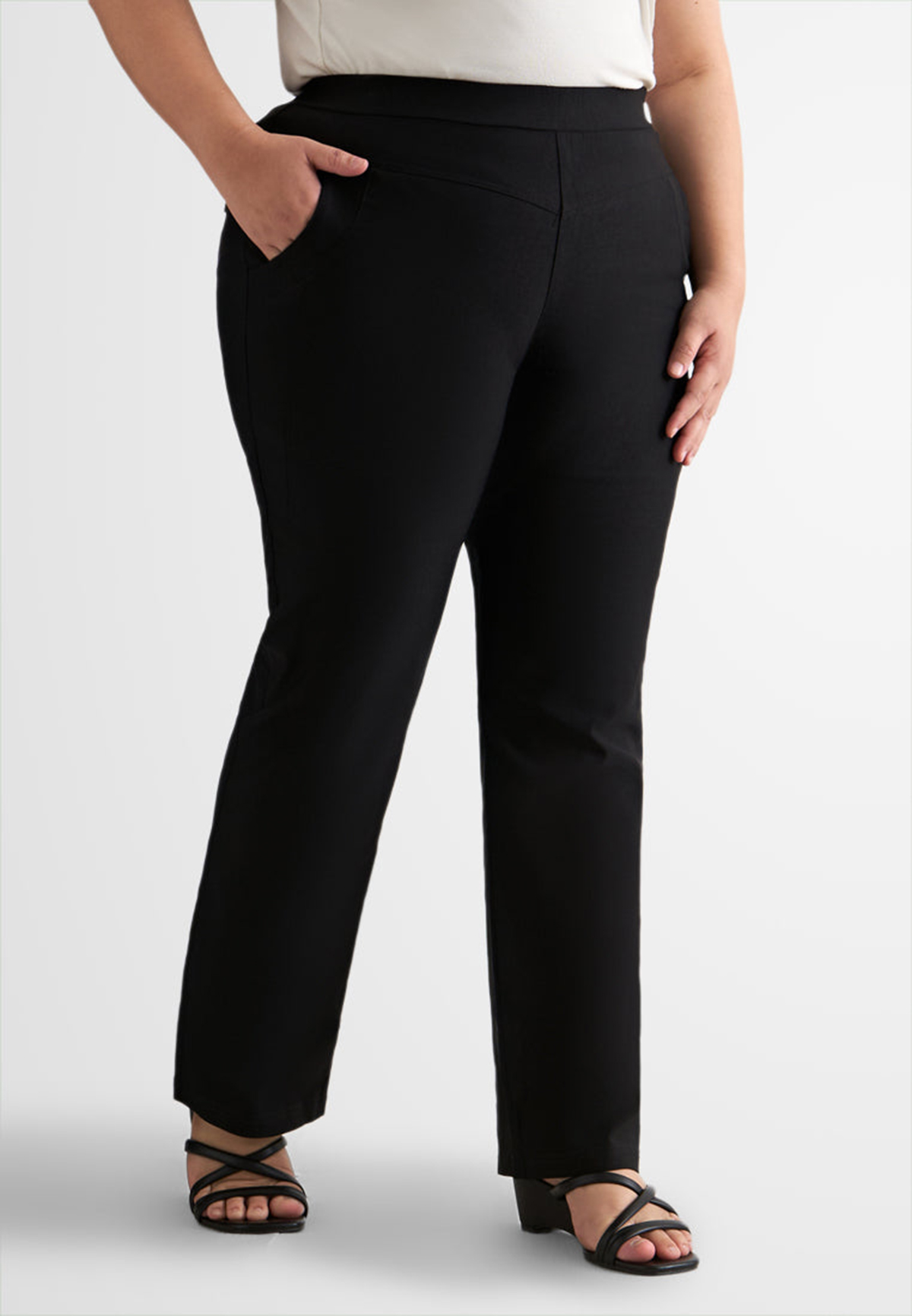 Slightly stretch straight loose suiting trousers