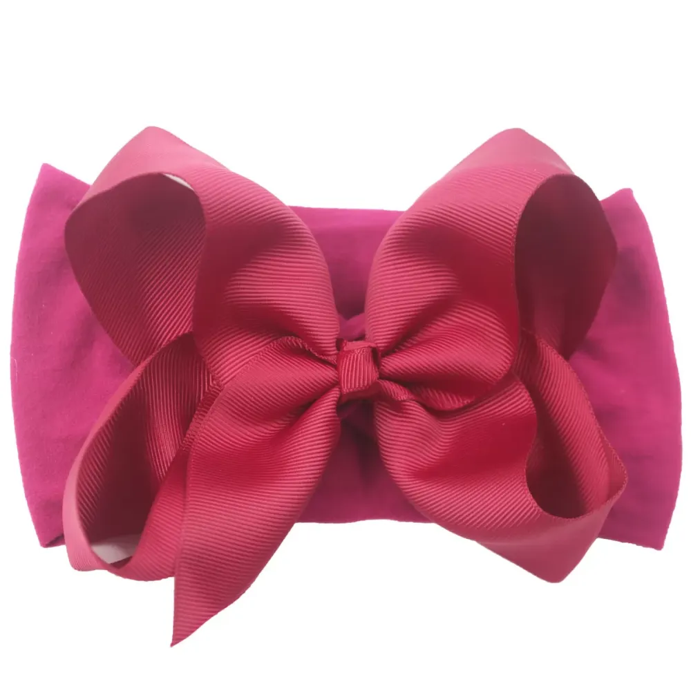 Baby Girls Boy Headbands Soft Elastic Bow Turban Nylon Newborn Baby Headbands Head Wrap Bow Hairband Toddler Hair Accessories