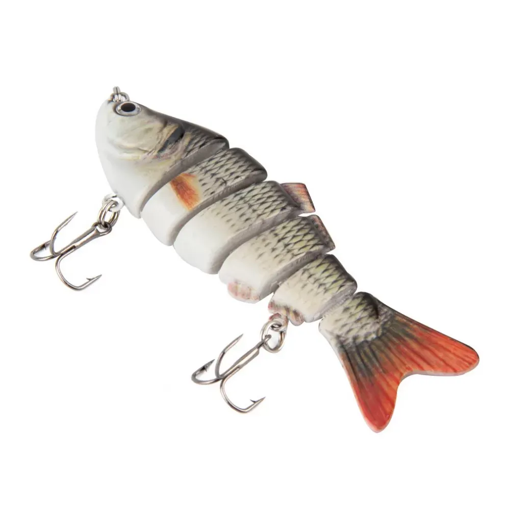 10cm/18g Lifelike 6 Segments Swimbait Fishing Lure Crankbait Hard Bait Fish Treble Hook Fishing Tackle