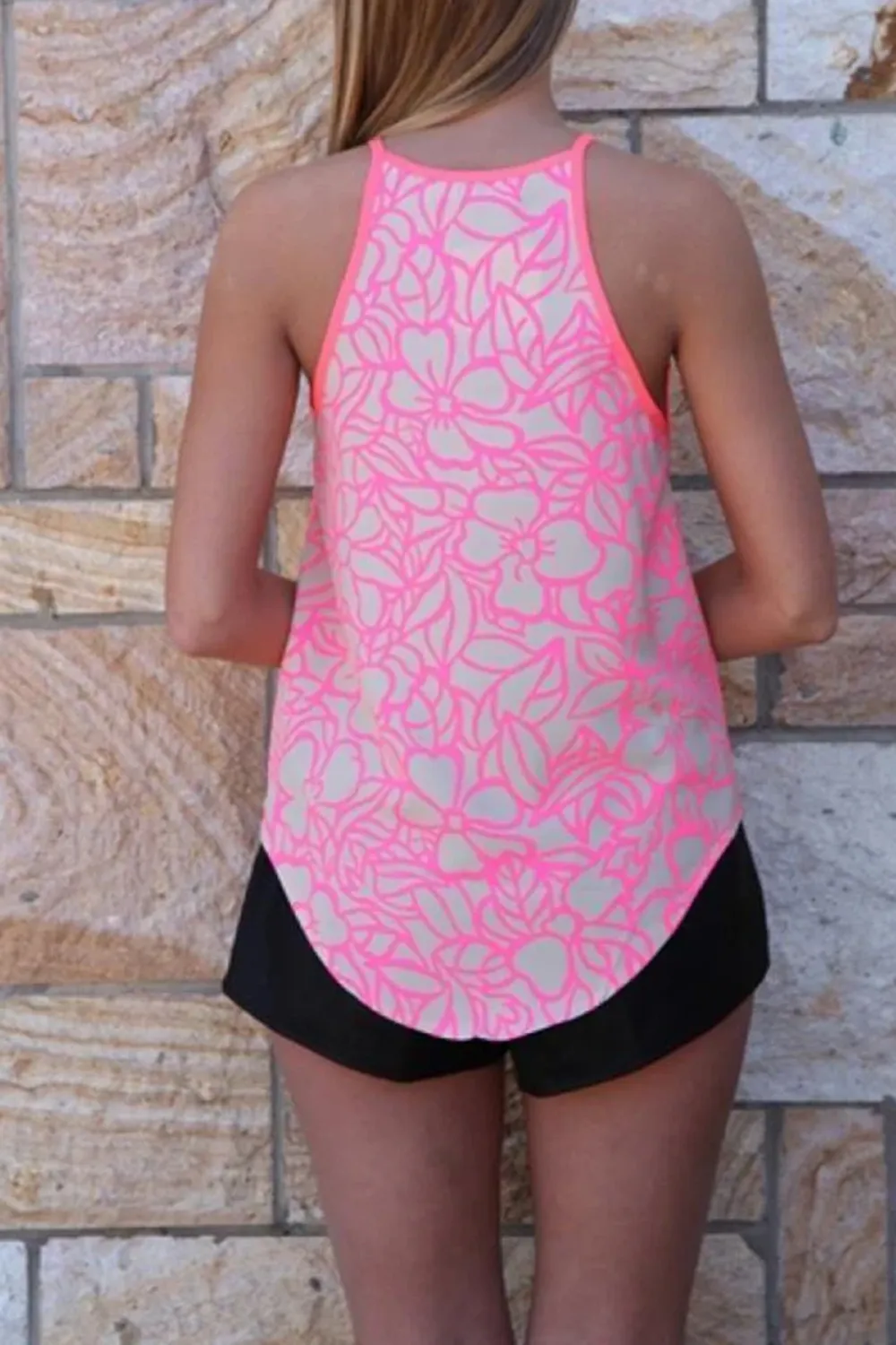 Julia Claire Print Top (Pink Print)