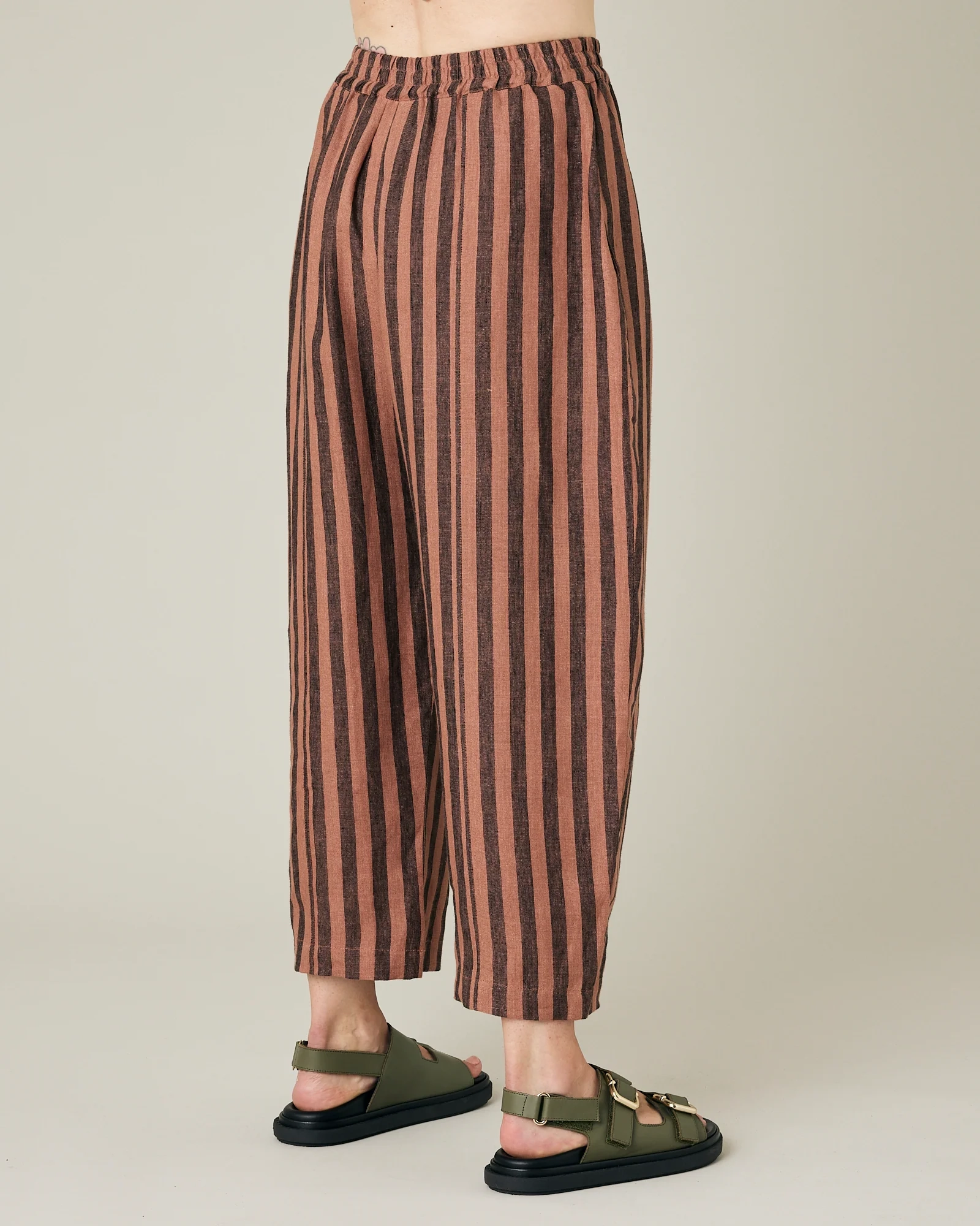 BISCUIT STRIPE LINEN TROUSERS