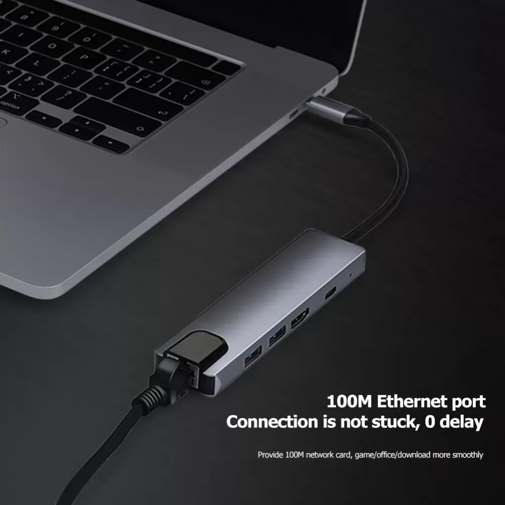 Laptop USB 3.0 High Speed Ports Type-C 5 in 1 Type-C HUB HDMI USB2.0 USB3.0 PD Type-C Data Adapter for Desktop