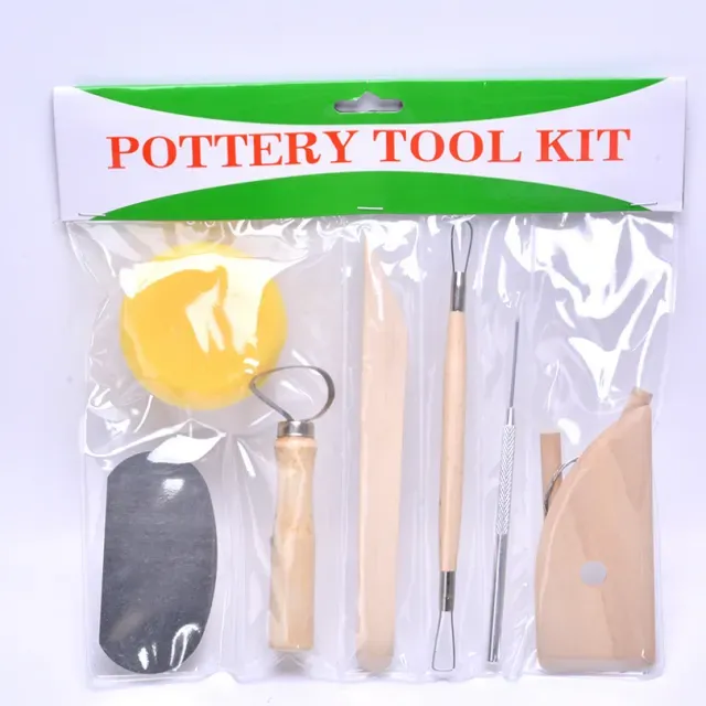 8 Piece Set Clay Ceramics Molding Tools Wood Knife Pottery Tool Kit Practical Handicrafts Wood Knife Sculpture Modelling Kit