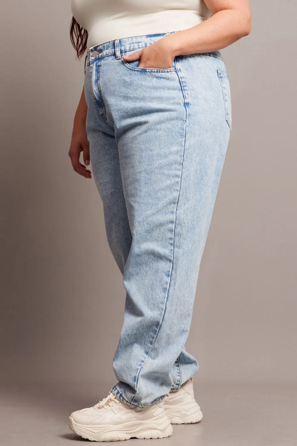 Denim Mom Jeans High Rise Acid Wash