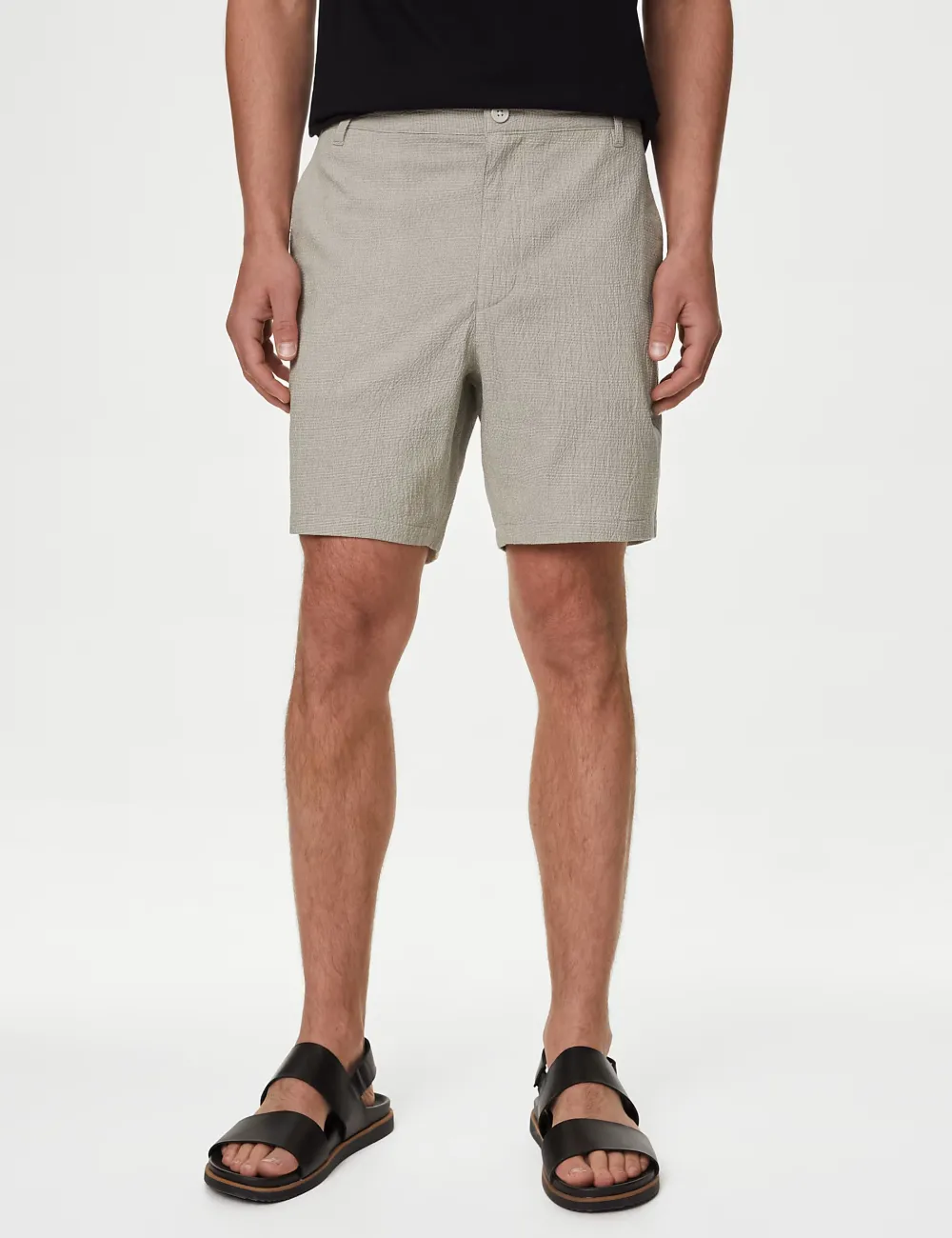 Half Elasticated Waist Seersucker Shorts