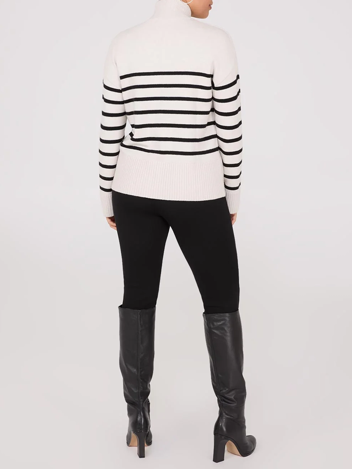 Striped Zip-Front Sweater