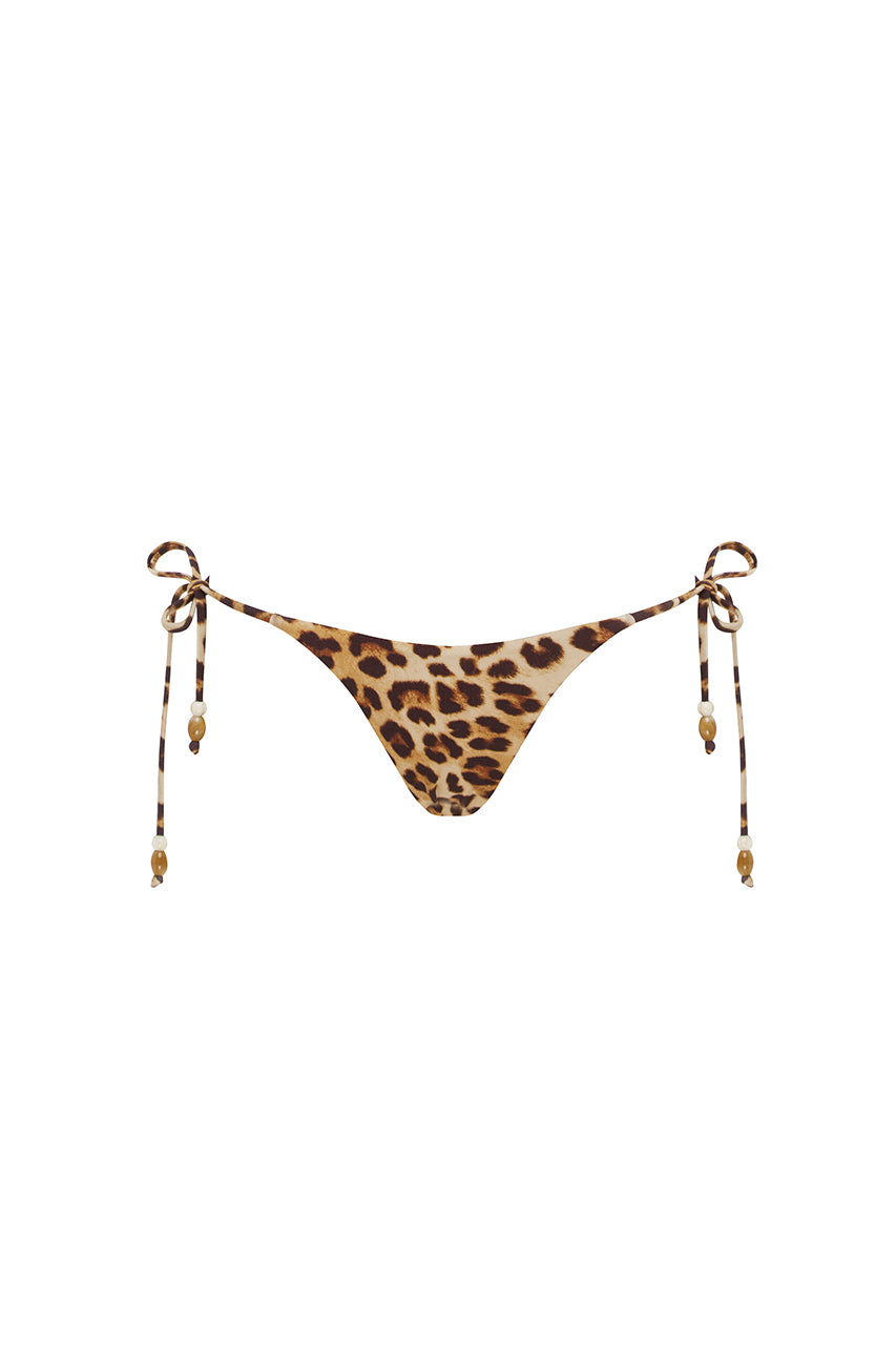 Leopard print halterneck two-piece swimsuit