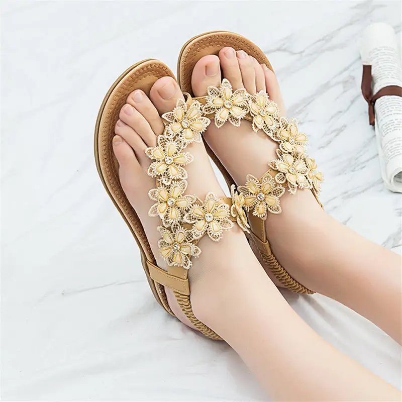 Cilool  Bohemian Style Vintage Classic Floral Sandals