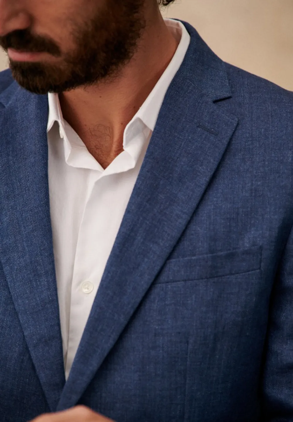 Kale Jacket-Blue Herringbone