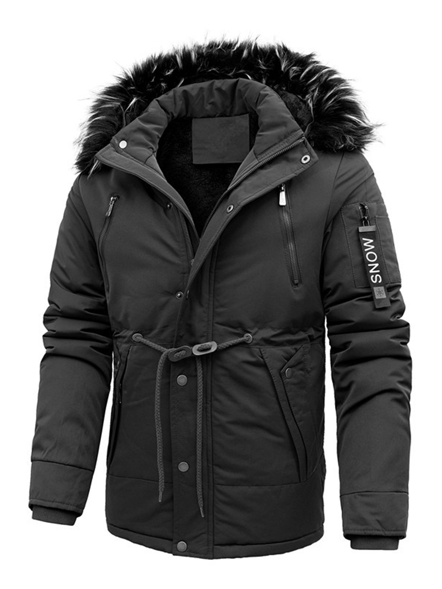 Men's outdoor fur collar down jacket