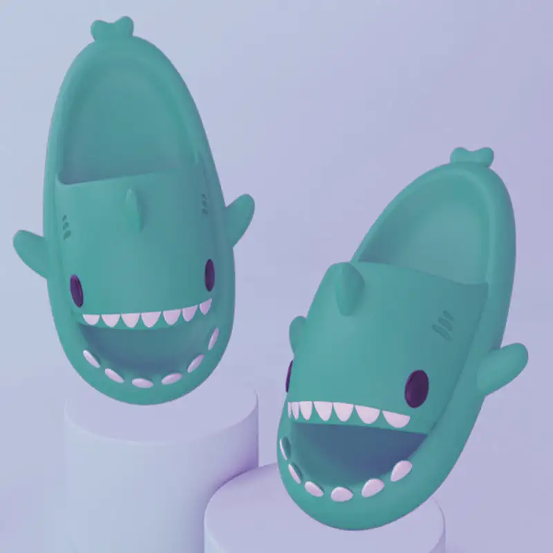 Summer Lovely Shark Shape Slippers Cartoon Couples Slides Beach Sandals Non-slip Soft EVA House Bath Girls Slippers