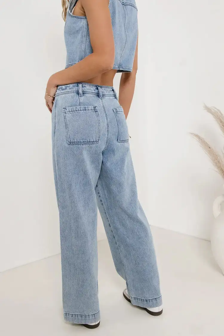 GEORGIA WIDE LEG JEANS IN LIGHT WASH