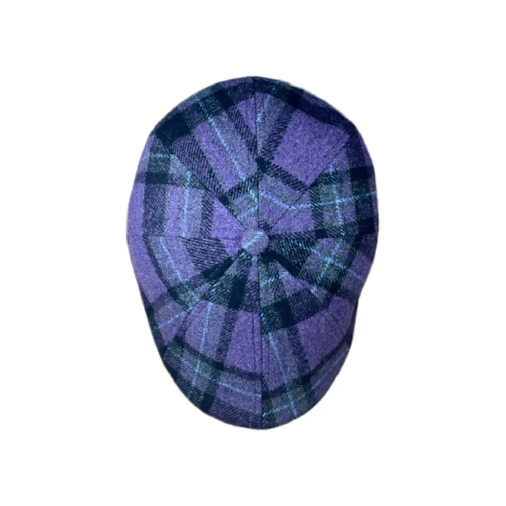 The Violet Rose Plaid Peaky Cap - Purple Plaid