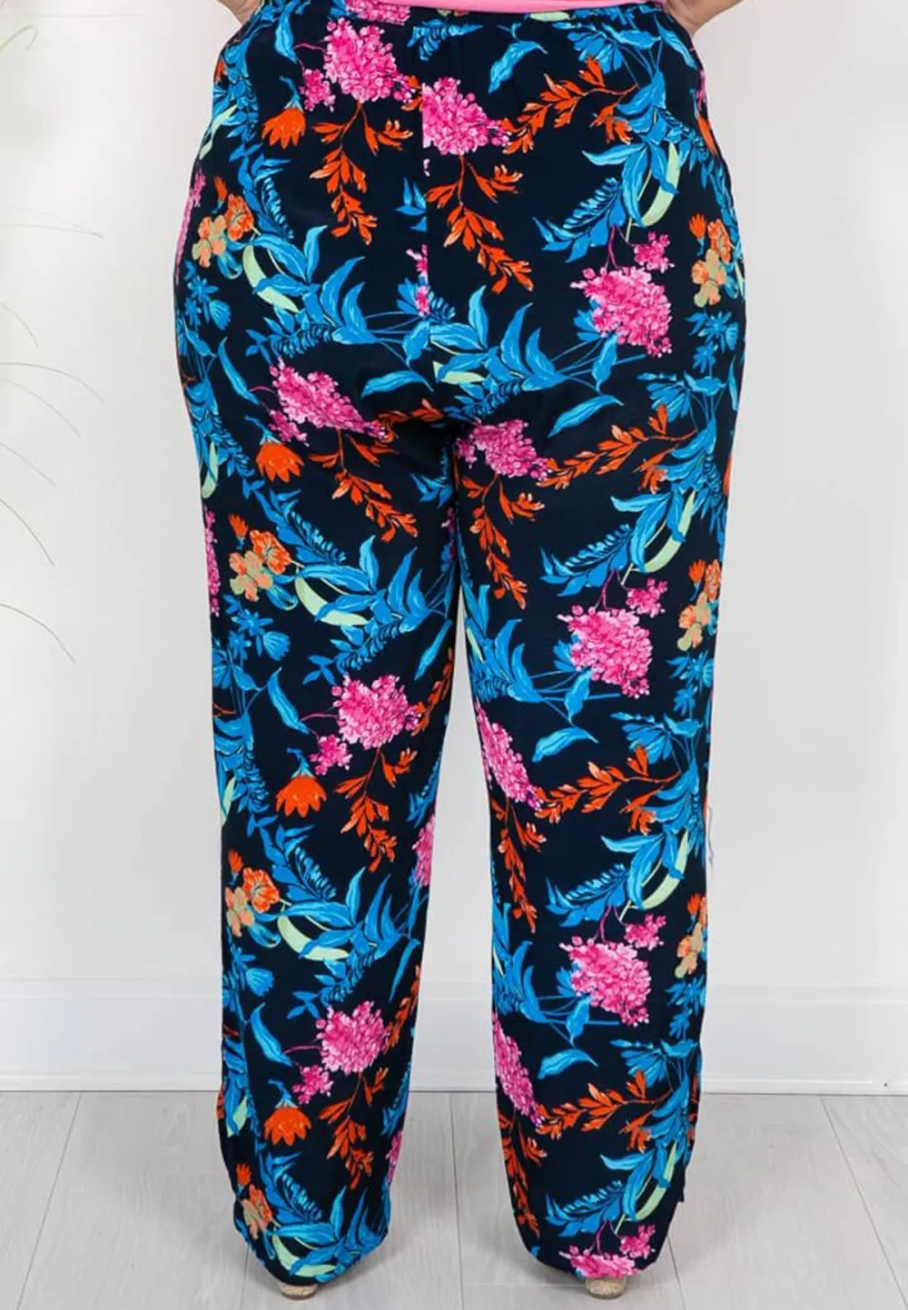 Navy Floral Trousers