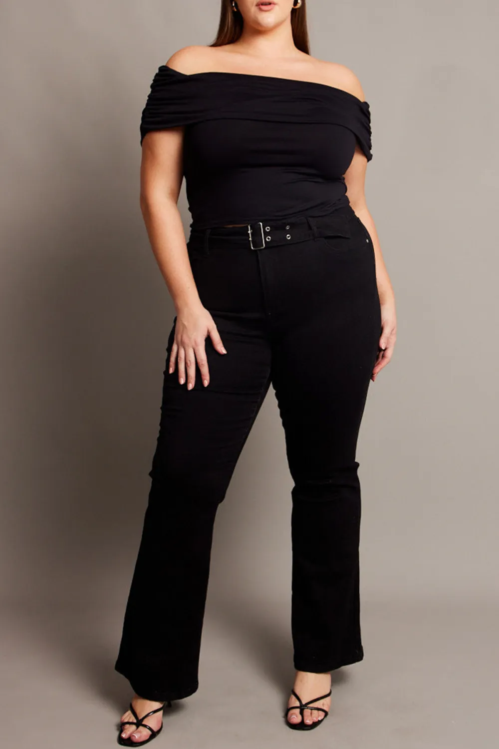 Black Off Shoulder Top Short Sleeve