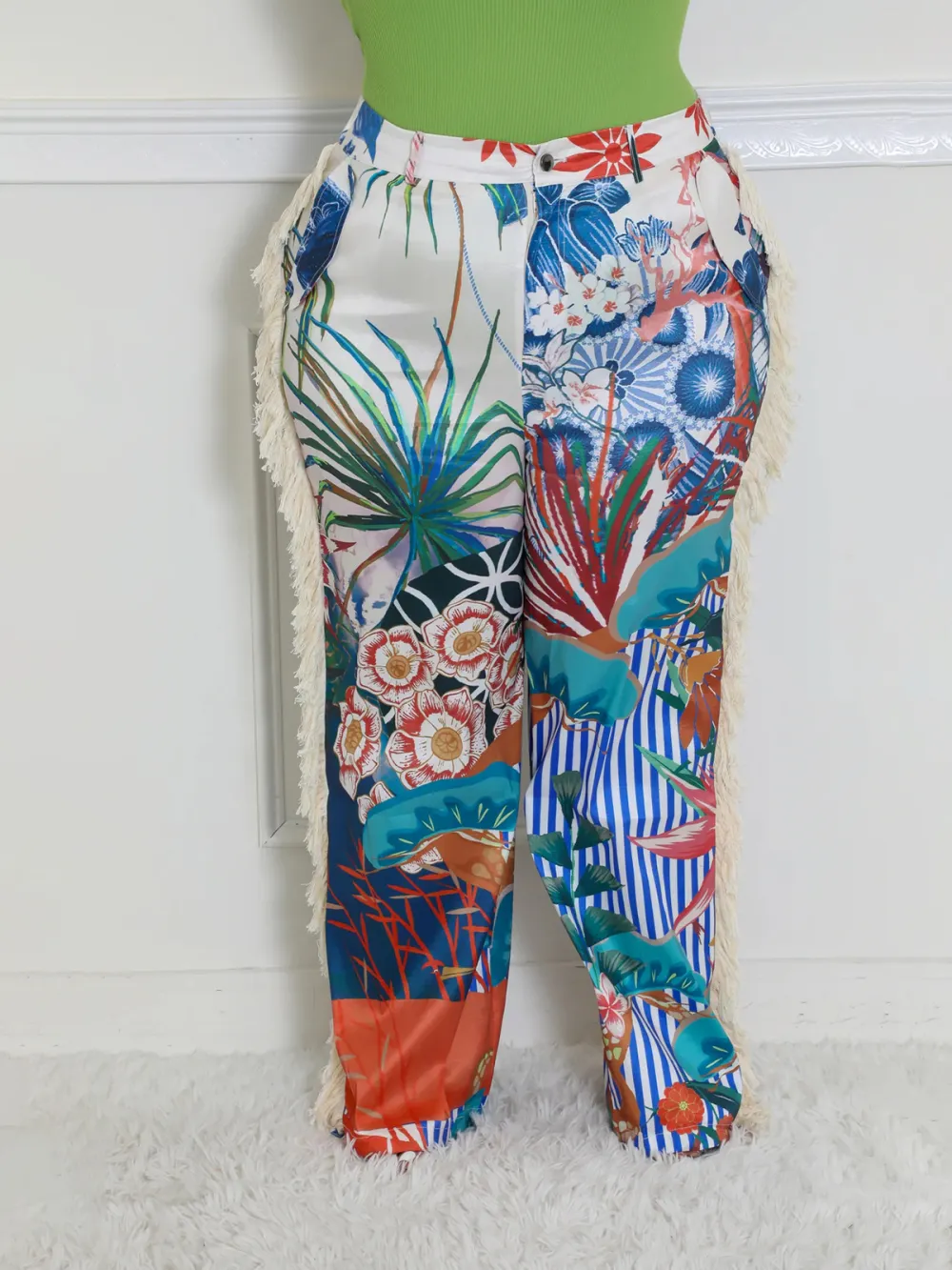 Plus-Size Women'S Fashion Printed Pants