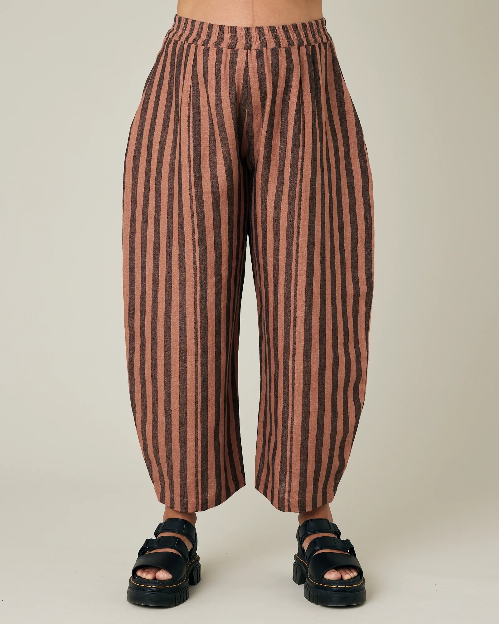 BISCUIT STRIPE LINEN TROUSERS