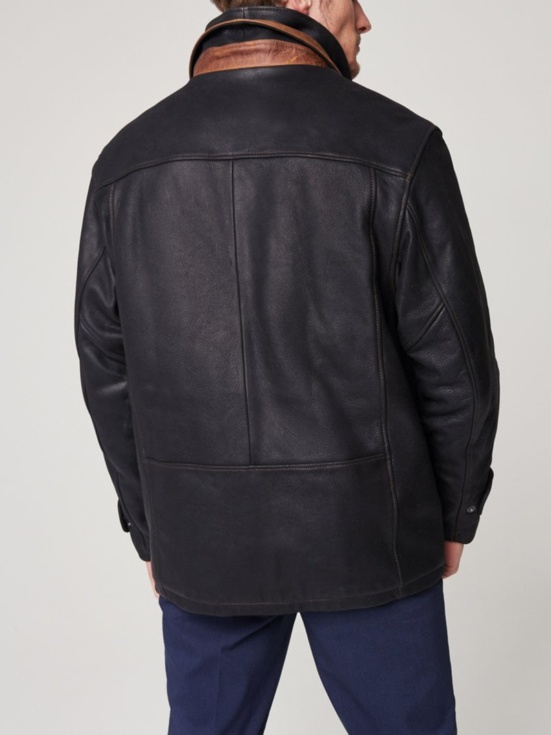 Leather Coat with Shearling Lining