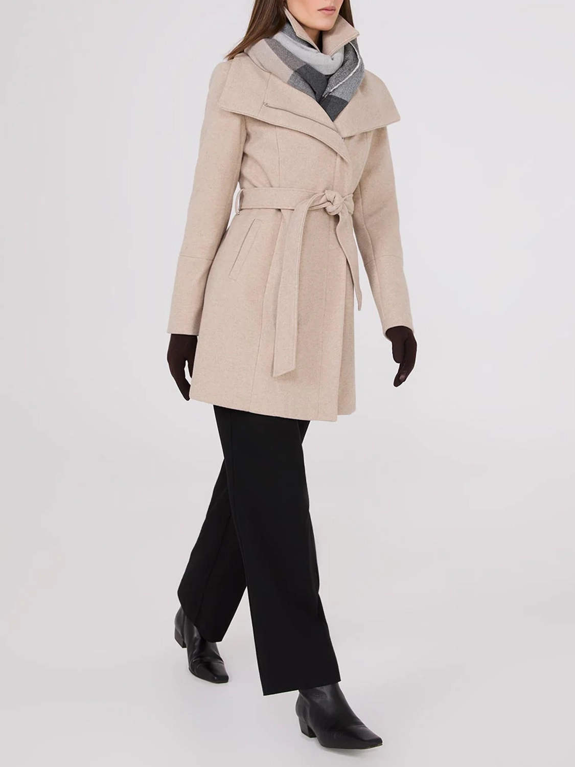 Wide Lapel Wrap Coat