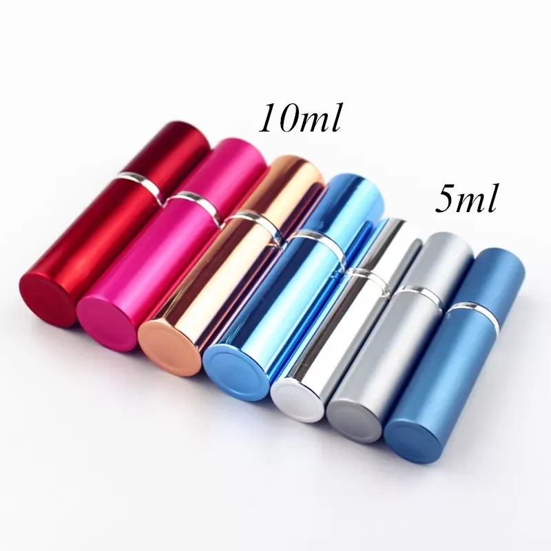 5ml / 10ml Refillable Scent Mini Perfume Glass Bottle Travel Aluminum Spray Atomizer Empty Metal Parfume Atomiser Sprayer Portable