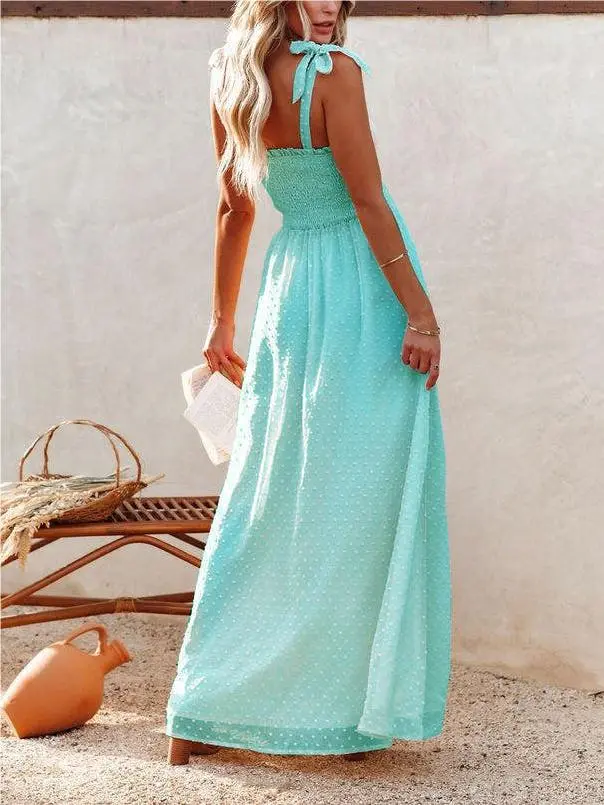 Lace-up Chiffon Dress