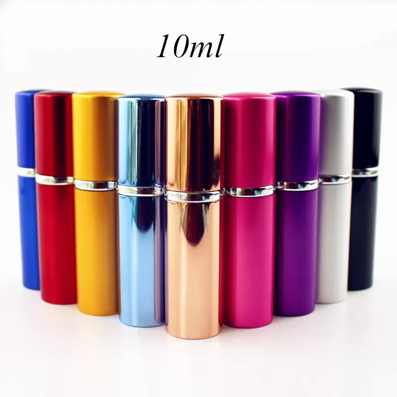 5ml / 10ml Refillable Scent Mini Perfume Glass Bottle Travel Aluminum Spray Atomizer Empty Metal Parfume Atomiser Sprayer Portable