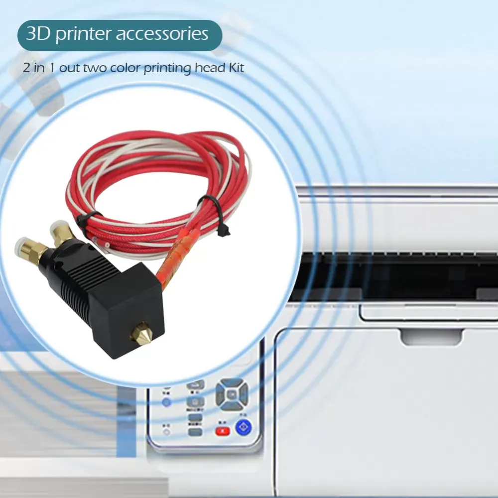 3D Printer Parts 2 in 1 out Extruder 0.4mm Nozzle Hotend Kit Double Color 160*120*3mm 12V 24V 1.2m Stepper Motor Mounting Holder