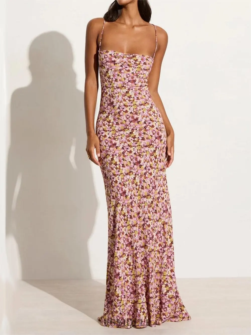 Sexy Printed Backless Dress