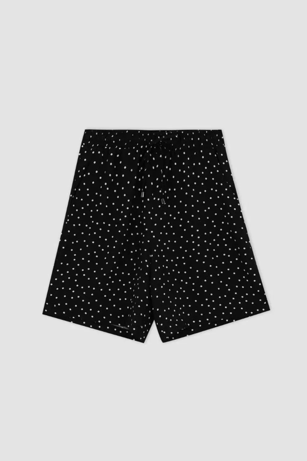 Dot Patterned Pocket Relax Fit Bermuda Shorts