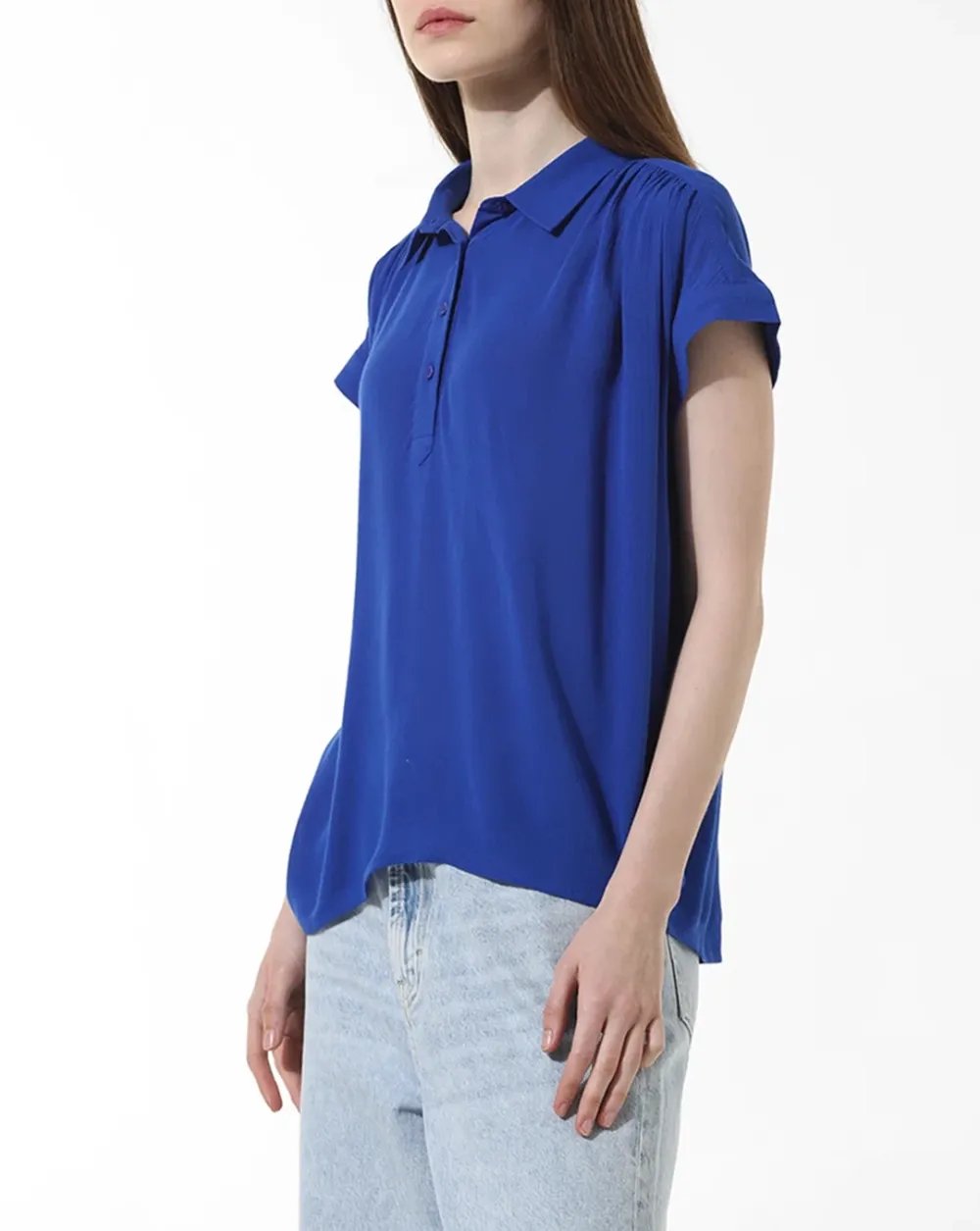 Blue Crinkled Weave Shirt