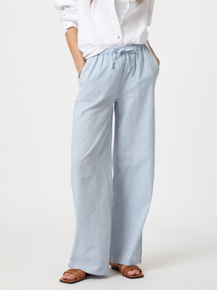 Woven Straight Leg Cotton Pants