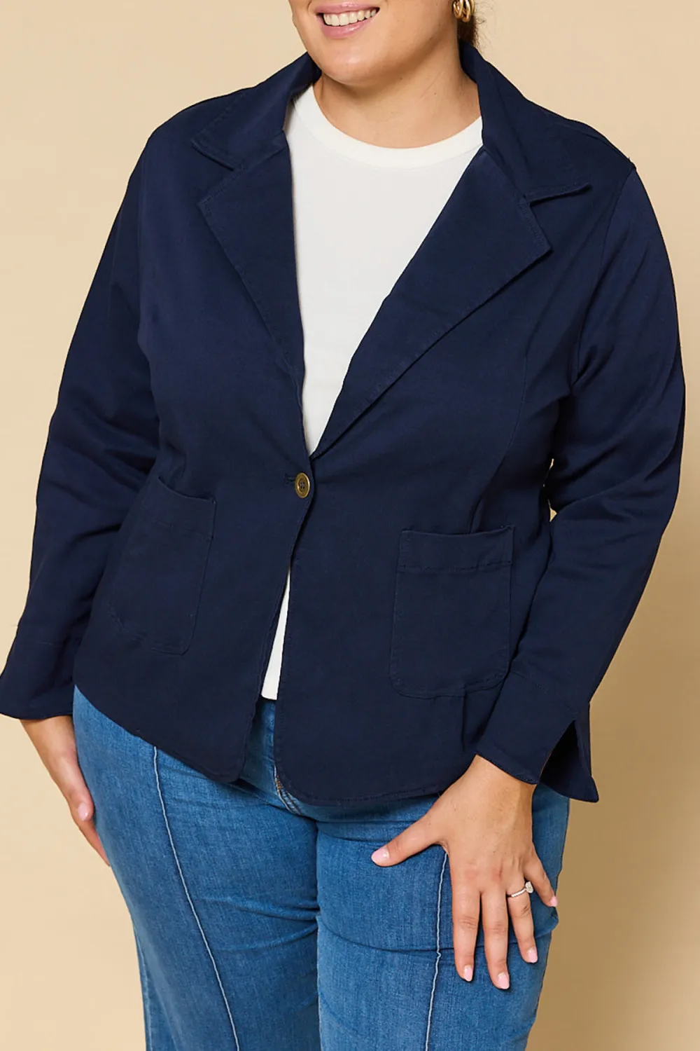 Adrift Ponte Blazer In Navy