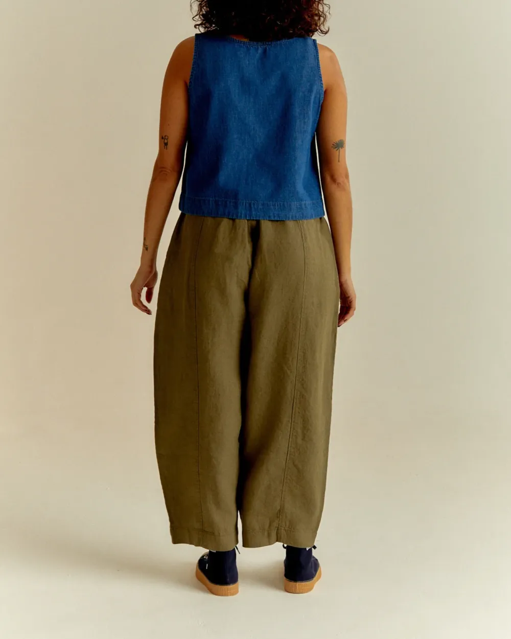 KHAKI LINEN TROUSERS