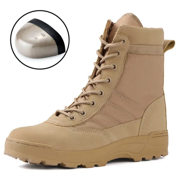 Men Waterproof Steel Toe Work Boots Non-Slip Hiking Boots Tactical Boots