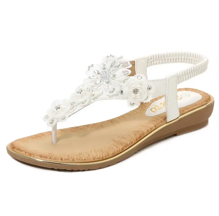 Cilool Open Toe Flowers Bohemian Sandals