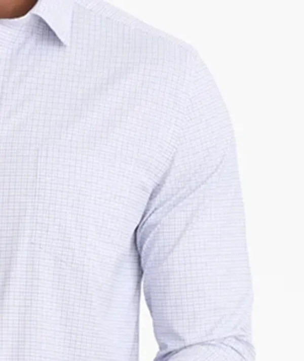 Men's White Small Check Business Shirt