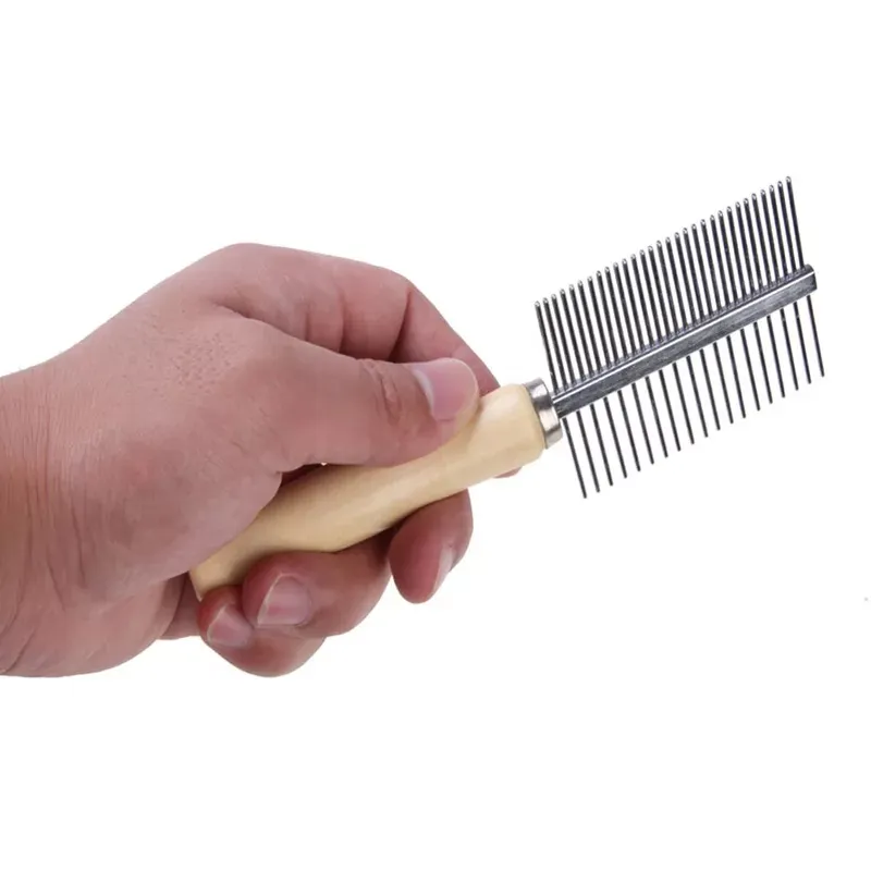 Multi-usage Stainless Steel Pet Dog Cat Combs brush Long Thick Hair Fur Shedding Remove Rake Comb Pets Grooming Brush 17 X 7cm