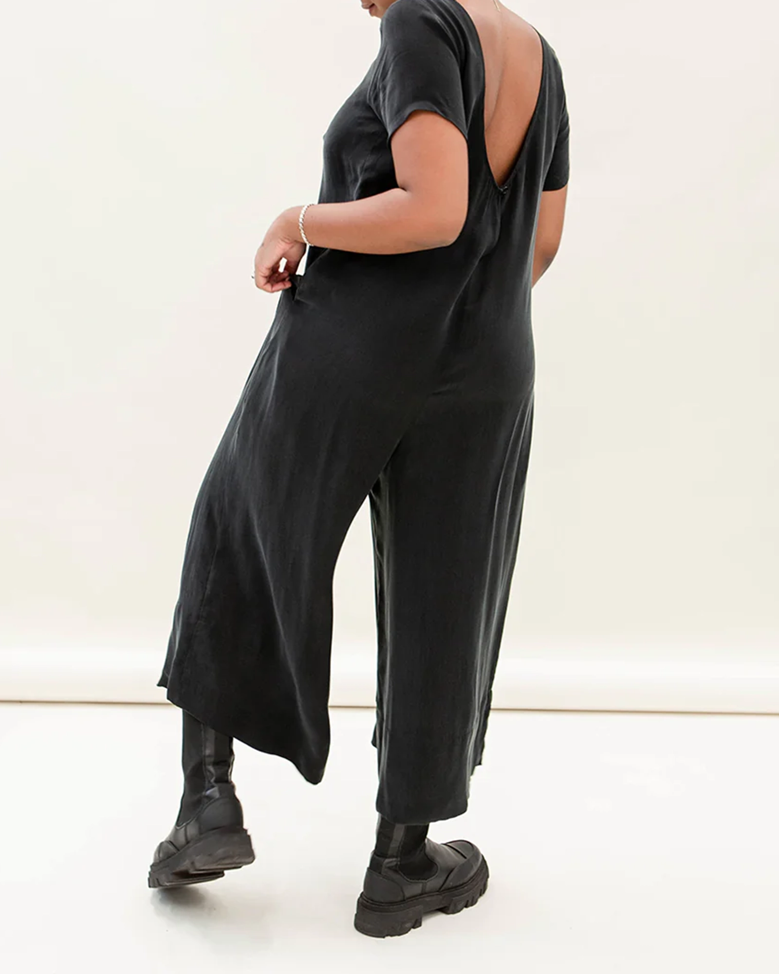 CELINE BLACK CUPRO JUMPSUIT